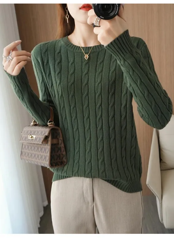 Women's Winter Cable Knit Pullover Sweater - Cozy and Stylish sold by Hensley London