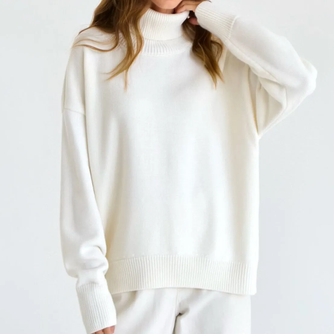 Women's Oversized Turtleneck Knit Sweater for Cozy Style sold by Hensley London product image thumbnail 5
