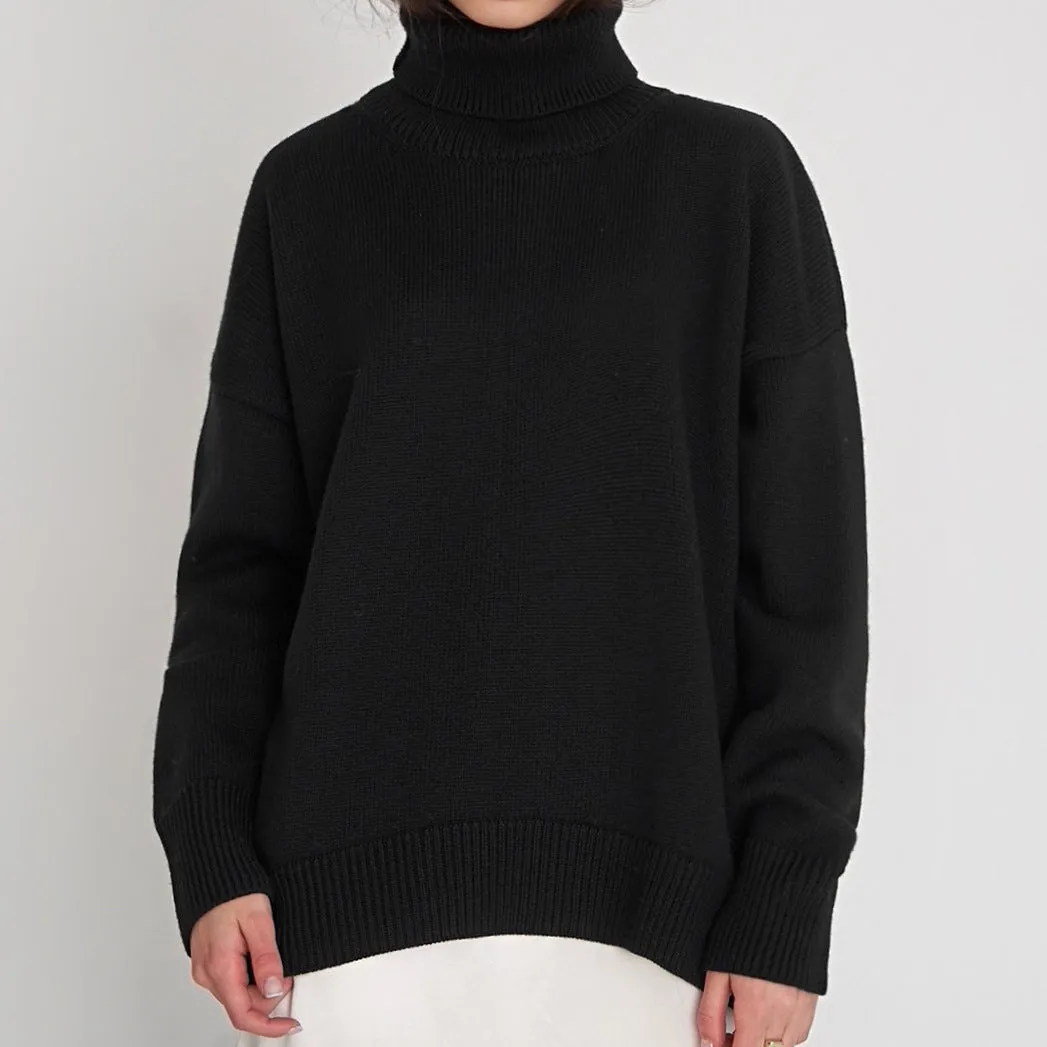 Women's Oversized Turtleneck Knit Sweater for Cozy Style sold by Hensley London product image thumbnail 2