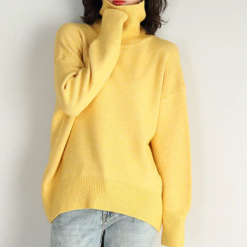 Women's Oversized Turtleneck Knit Sweater for Cozy Style sold by Hensley London