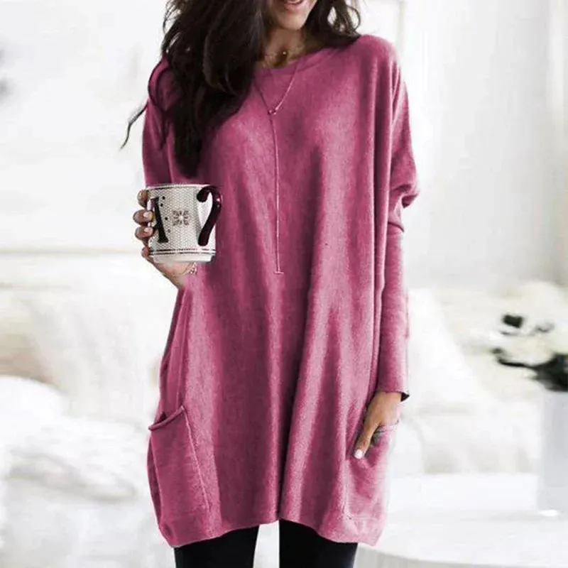 Women's Oversized Cotton Tunic Sweater for Ultimate Comfort sold by Hensley London