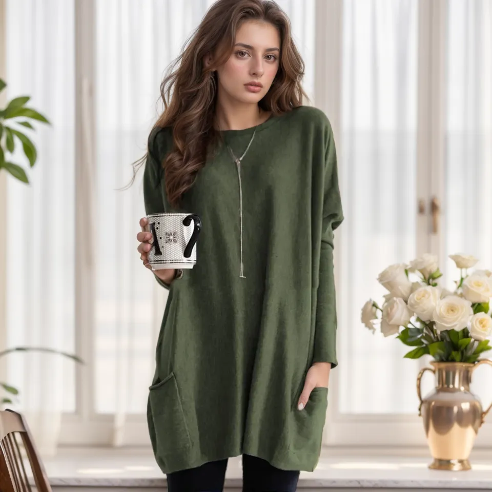 Women's Oversized Cotton Tunic Sweater for Ultimate Comfort sold by Hensley London product image thumbnail 2
