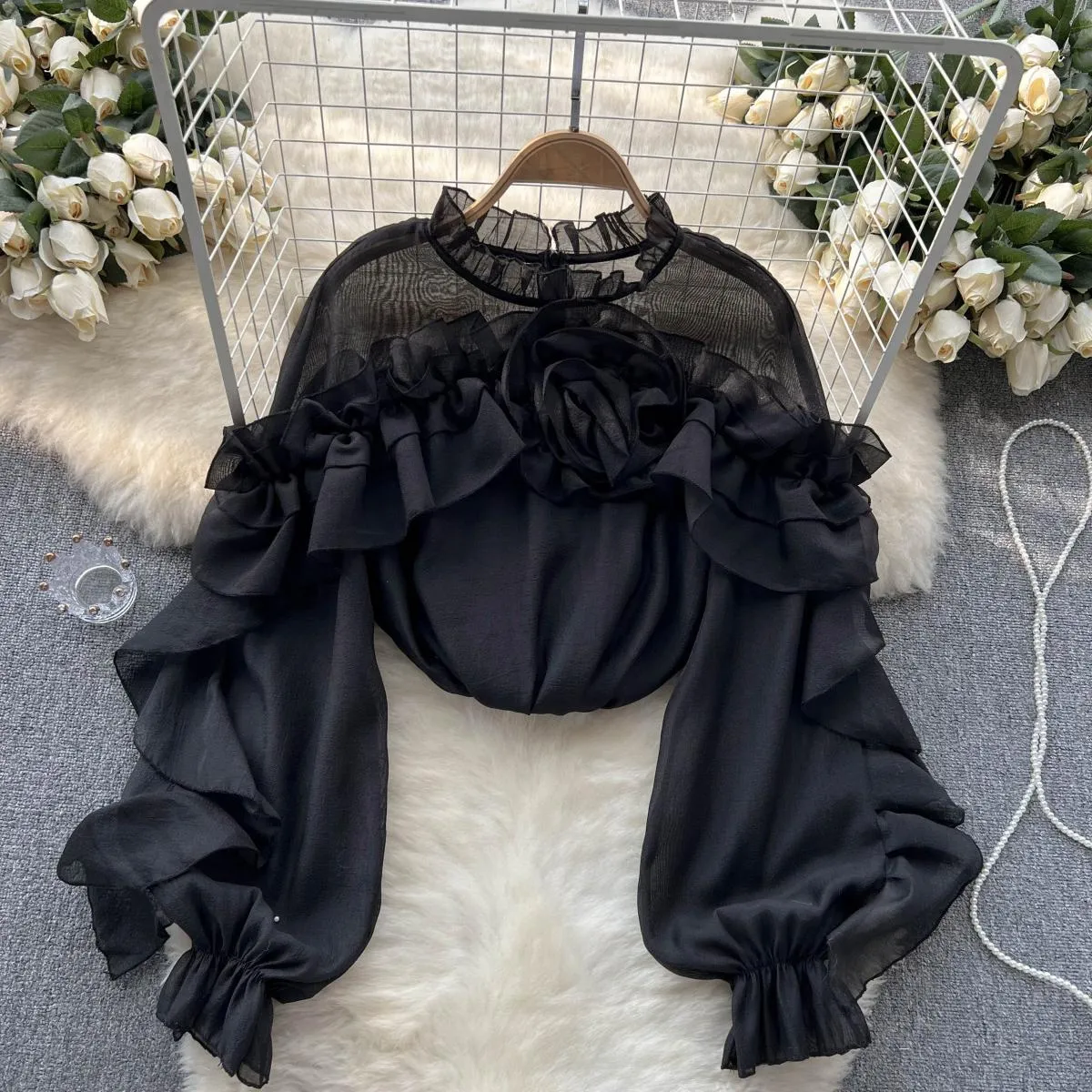 Elegant Ruffled Knit Sweater for Women sold by Hensley London product image thumbnail 4