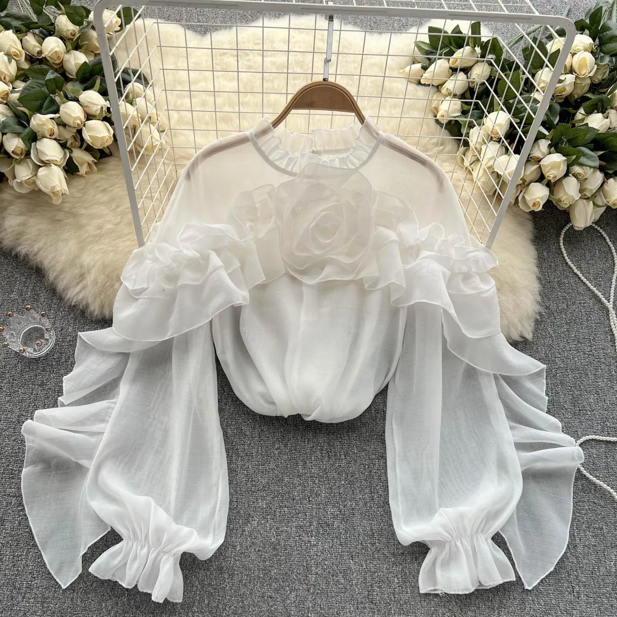 Elegant Ruffled Knit Sweater for Women sold by Hensley London product image thumbnail 5