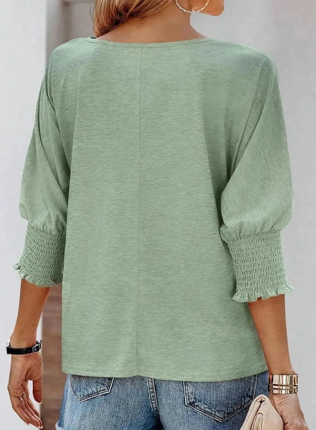 Women's Ribbed Knit Long Sleeve Top - Casual Pullover for Everyday Style sold by Hensley London product image thumbnail 2