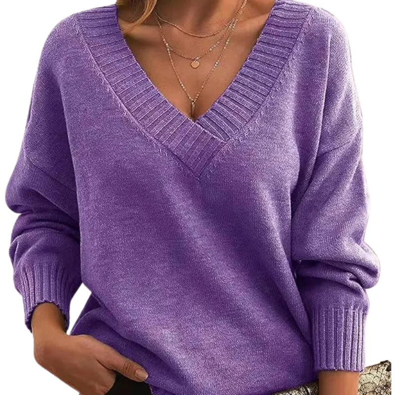 Women's Sweater V-Neck Soft Knit Elegant Everyday Wear sold by Hensley London product image thumbnail 3