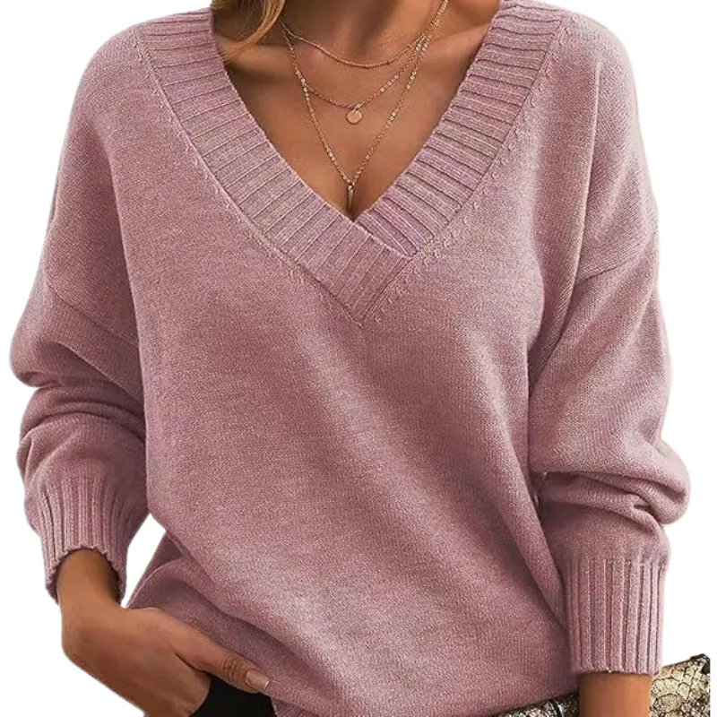 Women's Sweater V-Neck Soft Knit Elegant Everyday Wear sold by Hensley London product image thumbnail 4