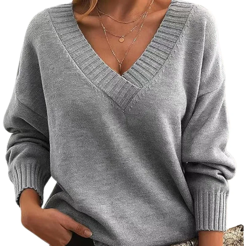 Women's Sweater V-Neck Soft Knit Elegant Everyday Wear sold by Hensley London product image thumbnail 5