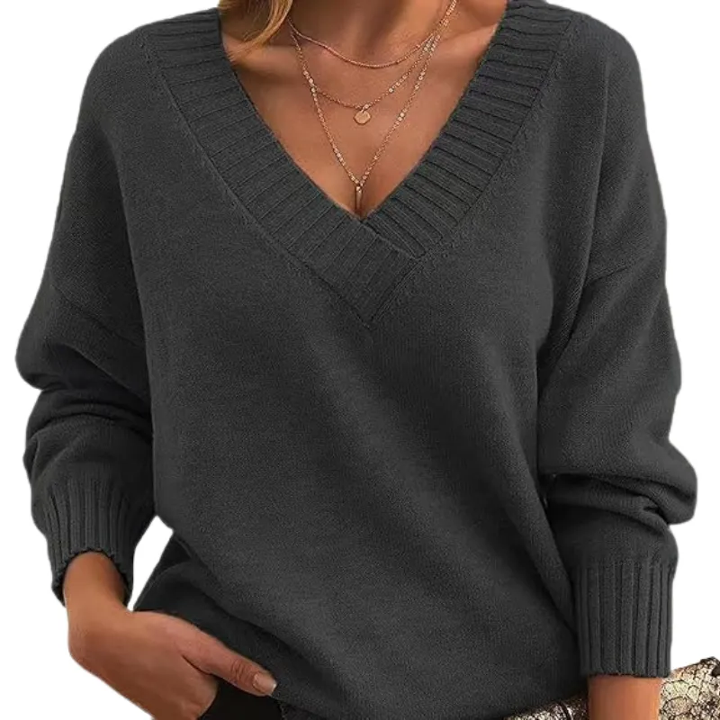 Women's Sweater V-Neck Soft Knit Elegant Everyday Wear sold by Hensley London product image thumbnail 2