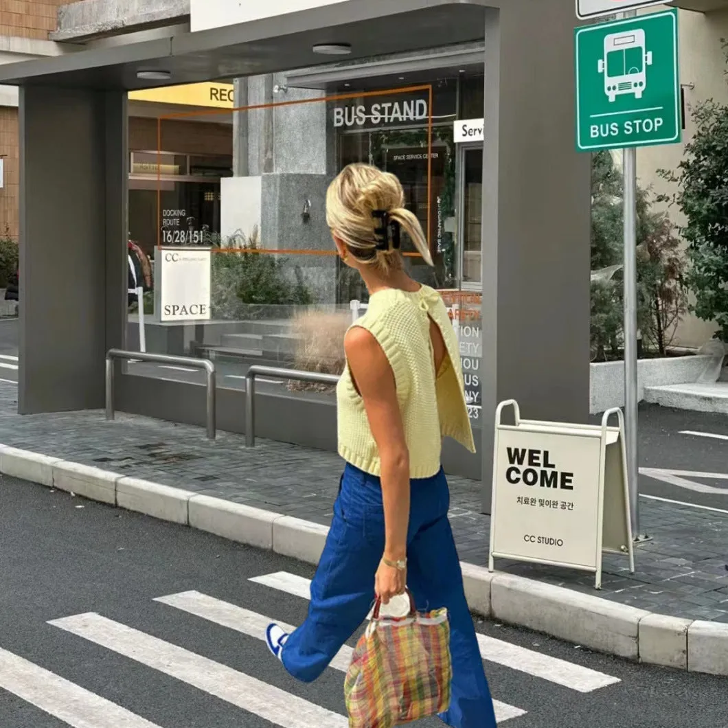 Women's Loose Fit Knit Tank Top - Sleeveless with Ribbed Trim sold by Hensley London product image thumbnail 3