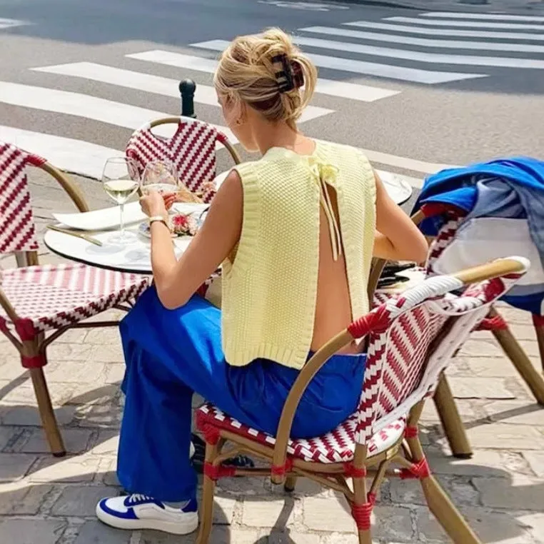 Women's Loose Fit Knit Tank Top - Sleeveless with Ribbed Trim sold by Hensley London product image thumbnail 2