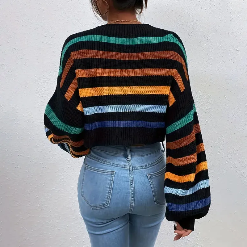 Oversized Knit Sweater for Women - Striped Design with Dropped Shoulders sold by Hensley London product image thumbnail 3