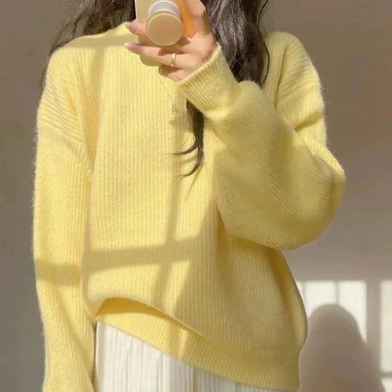 Women's Oversized Pullover Sweater - Soft Knit with Dropped Shoulders and Ribbed Trim sold by Hensley London