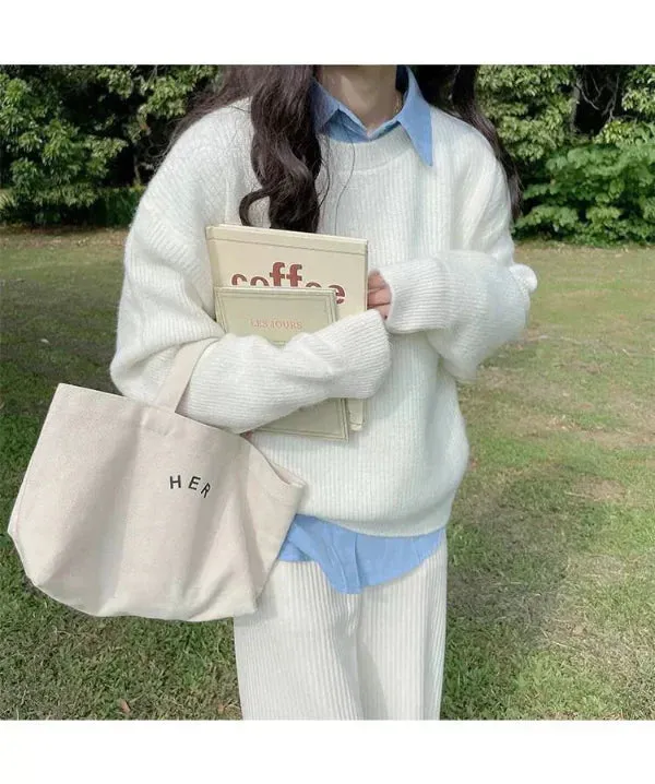 Women's Oversized Pullover Sweater - Soft Knit with Dropped Shoulders and Ribbed Trim sold by Hensley London product image thumbnail 2