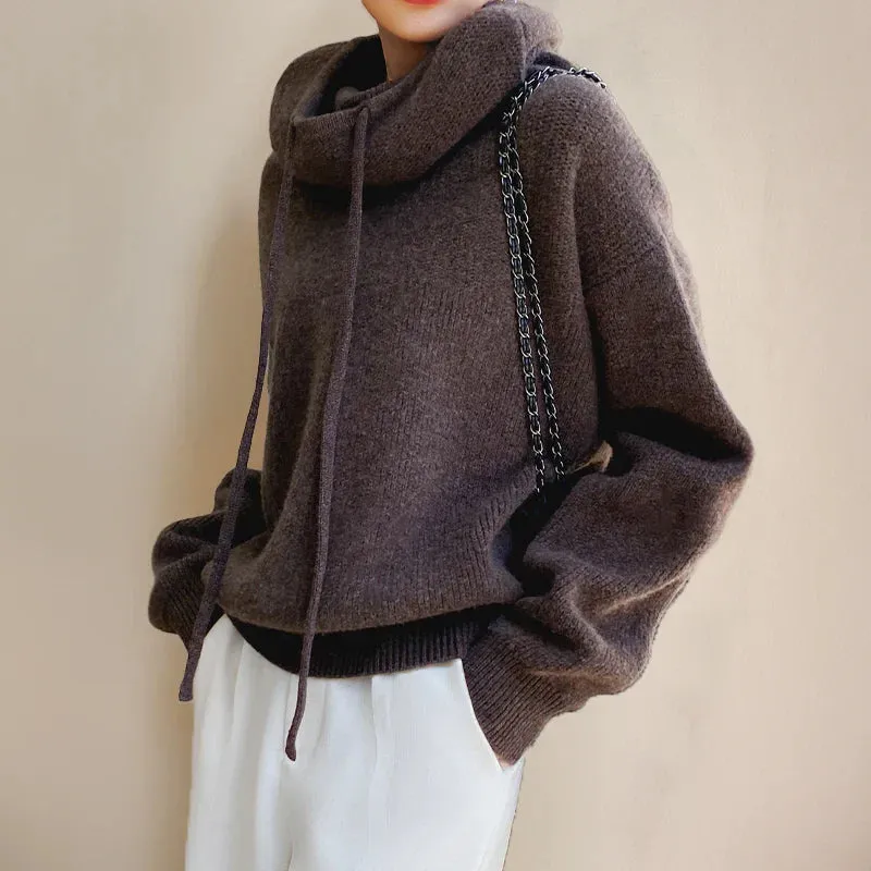 Women's Oversized Turtleneck Sweater - Cozy Wool Blend with Dropped Shoulders sold by Hensley London product image thumbnail 3