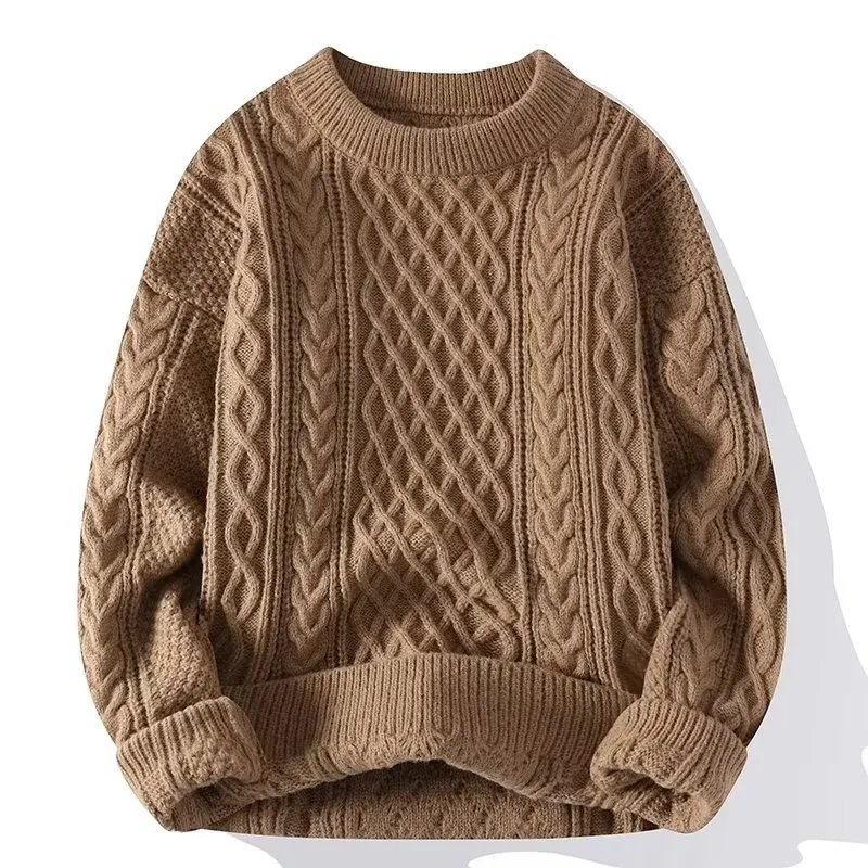 Women's Sweater Cream Cable Knit Wool Blend Relaxed Fit Ribbed Crew Neck sold by Hensley London product image thumbnail 3