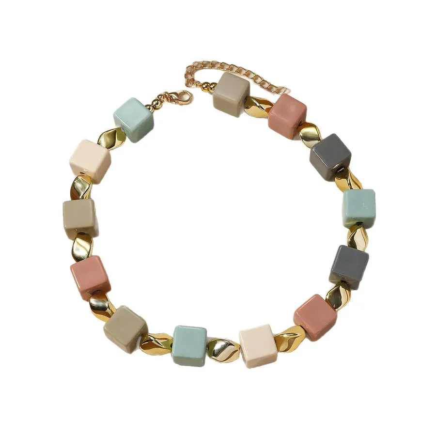 Women's Necklace Cold Tone Geometric Resin Elegant Design sold by Hensley London product image thumbnail 5