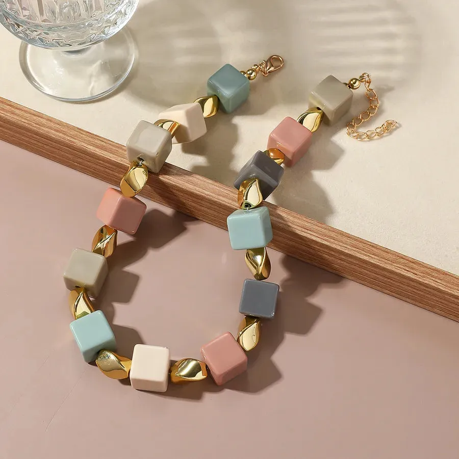 Women's Necklace Cold Tone Geometric Resin Elegant Design sold by Hensley London product image thumbnail 2