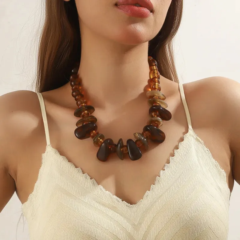 Unisex Irregular Necklace Multicolor Acrylic Geometric sold by Hensley London