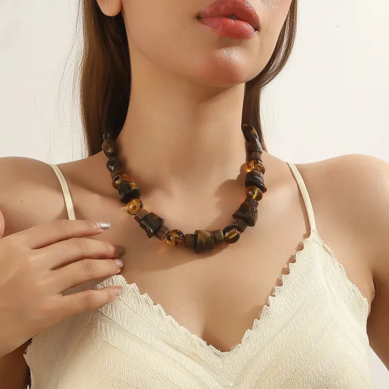 Women's Geometric Necklace Irregular Acrylic Minimalist Design sold by Hensley London