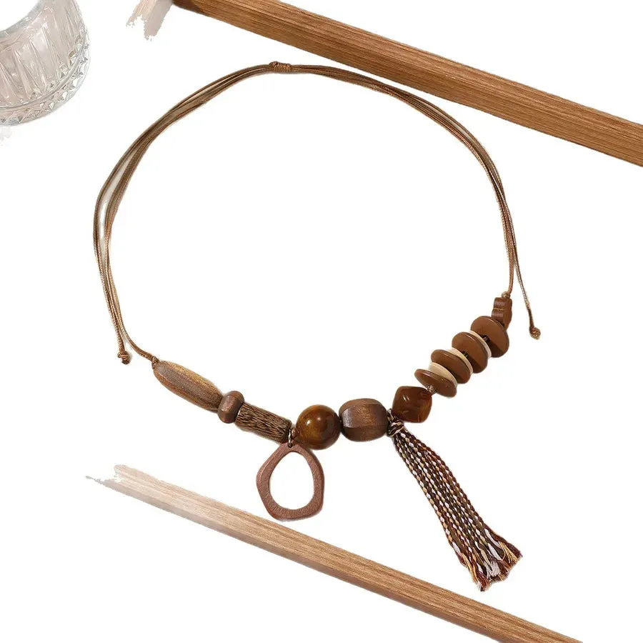 Women's Necklace Geometric Oversized Wooden Beads Bohemian Style sold by Hensley London product image thumbnail 5