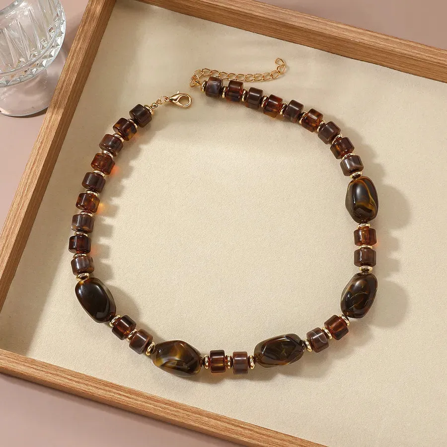 Women's Necklace Coffee Acrylic Geometric Minimalist Design sold by Hensley London product image thumbnail 4