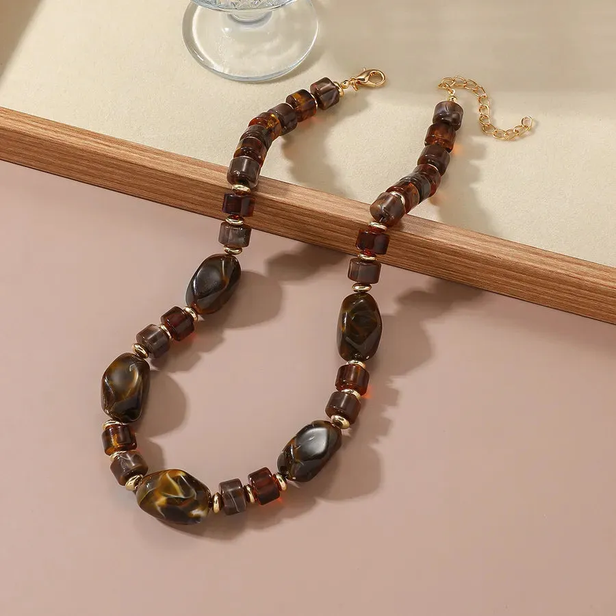 Women's Necklace Coffee Acrylic Geometric Minimalist Design sold by Hensley London product image thumbnail 2