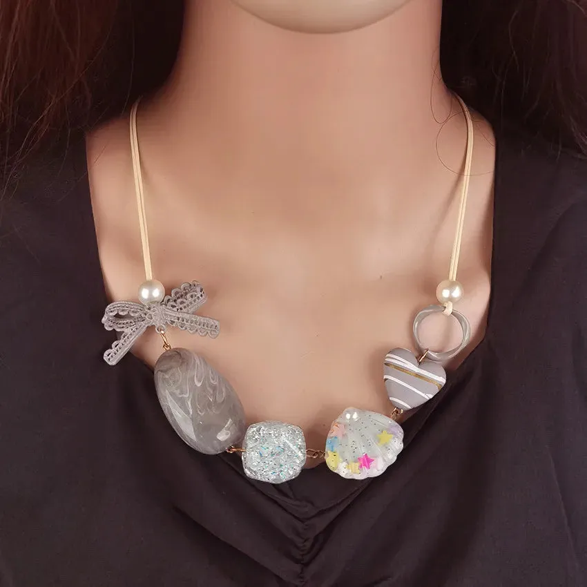 Women's Pendant Necklace Retro Beaded Shell Handmade Bohemian sold by Hensley London