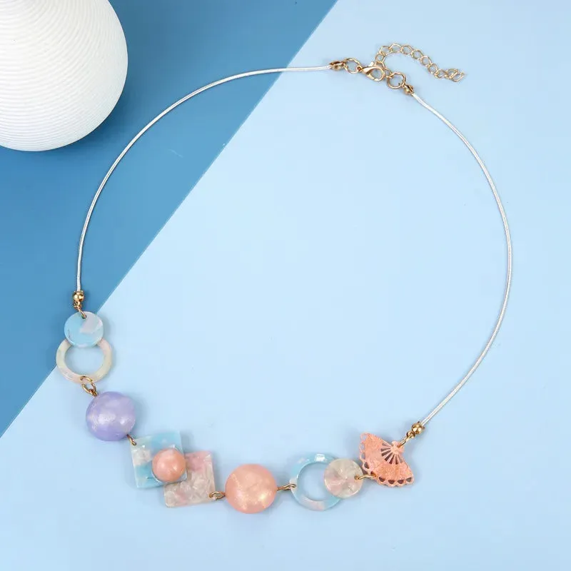 Women's Pendant Necklace Pink Acrylic Geometric Sweet Style sold by Hensley London product image thumbnail 3