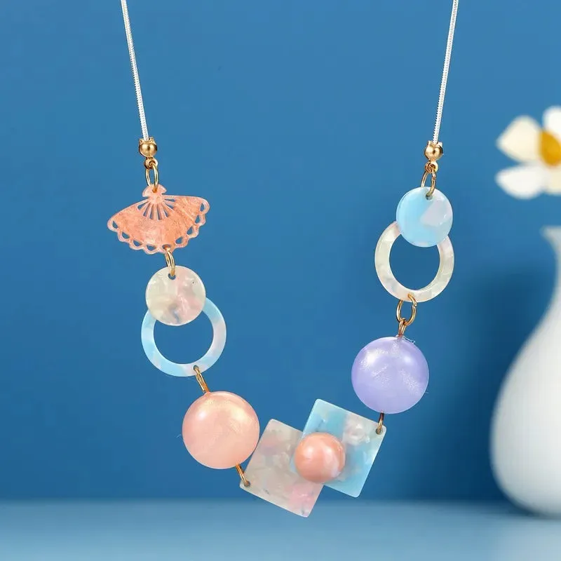 Women's Pendant Necklace Pink Acrylic Geometric Sweet Style sold by Hensley London product image thumbnail 4