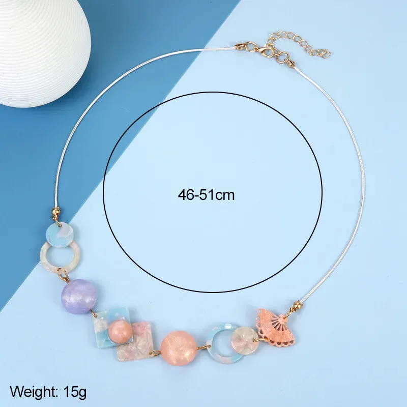 Women's Pendant Necklace Pink Acrylic Geometric Sweet Style sold by Hensley London product image thumbnail 5