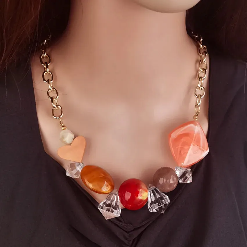 Women's Pendant Necklace Geometric Acrylic Fashion Jewelry sold by Hensley London