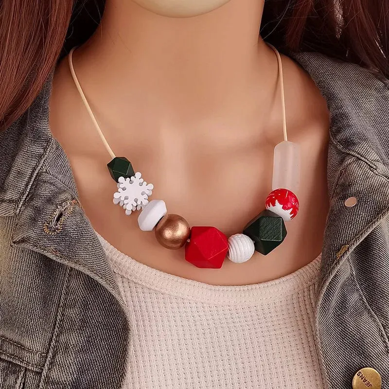 Women's Pendant Necklace Snowflake Wooden Geometric Design sold by Hensley London