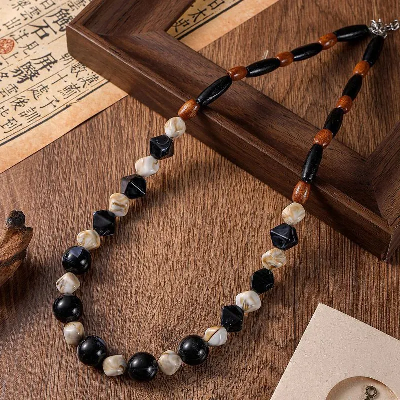 Women's Cross Necklace Geometric Acrylic Vintage Pendant sold by Hensley London