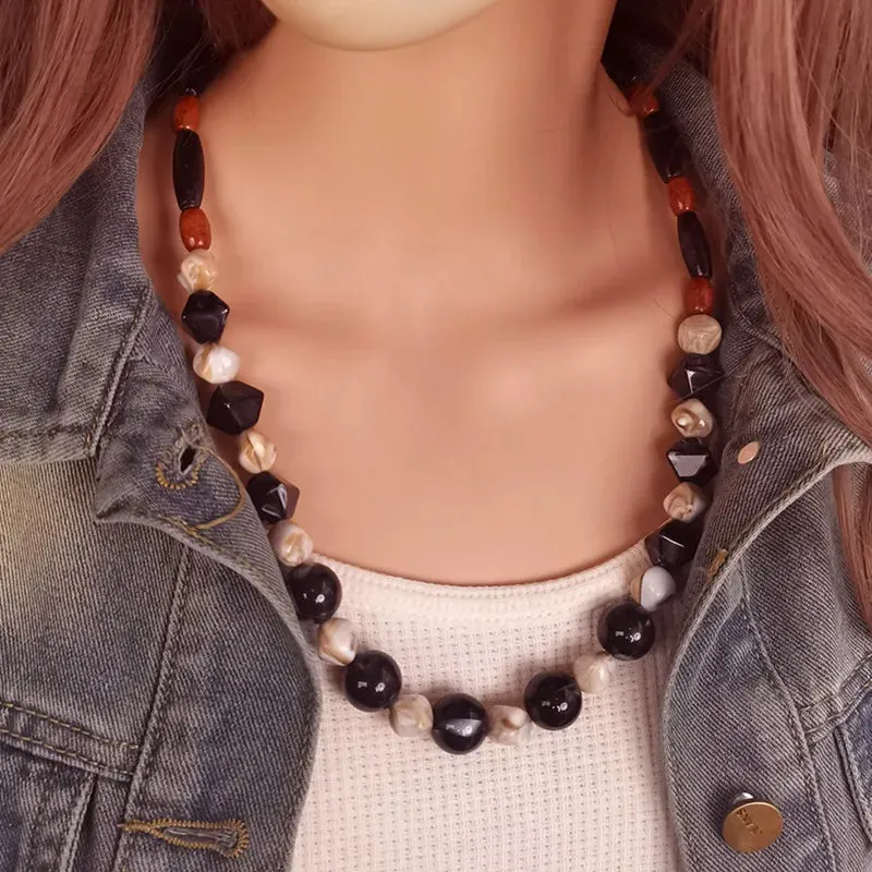 Women's Cross Necklace Geometric Acrylic Vintage Pendant sold by Hensley London product image thumbnail 2