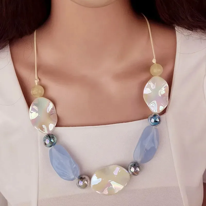 Women's Long Necklace Green Acrylic Geometric Pendant sold by Hensley London product image thumbnail 2