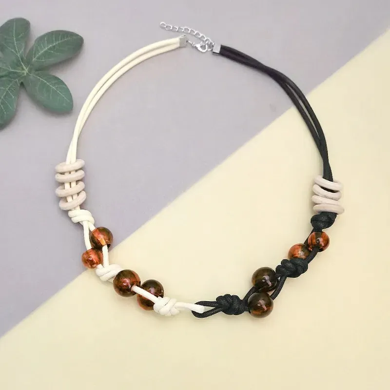 Women's Necklace Color-Block Geometric Wooden Acrylic Beads sold by Hensley London product image thumbnail 4