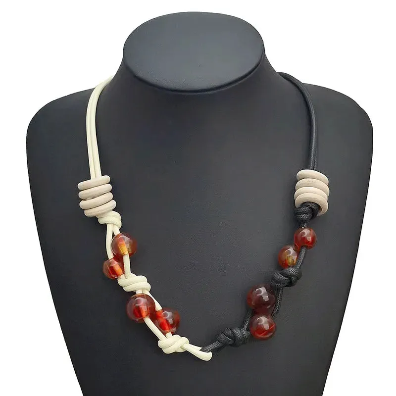 Women's Necklace Color-Block Geometric Wooden Acrylic Beads sold by Hensley London product image thumbnail 5