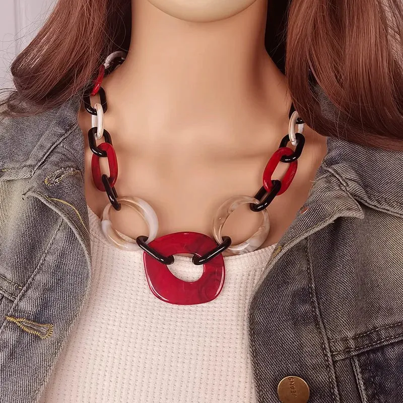 Women's Necklace Geometric Pattern Handmade Acrylic sold by Hensley London