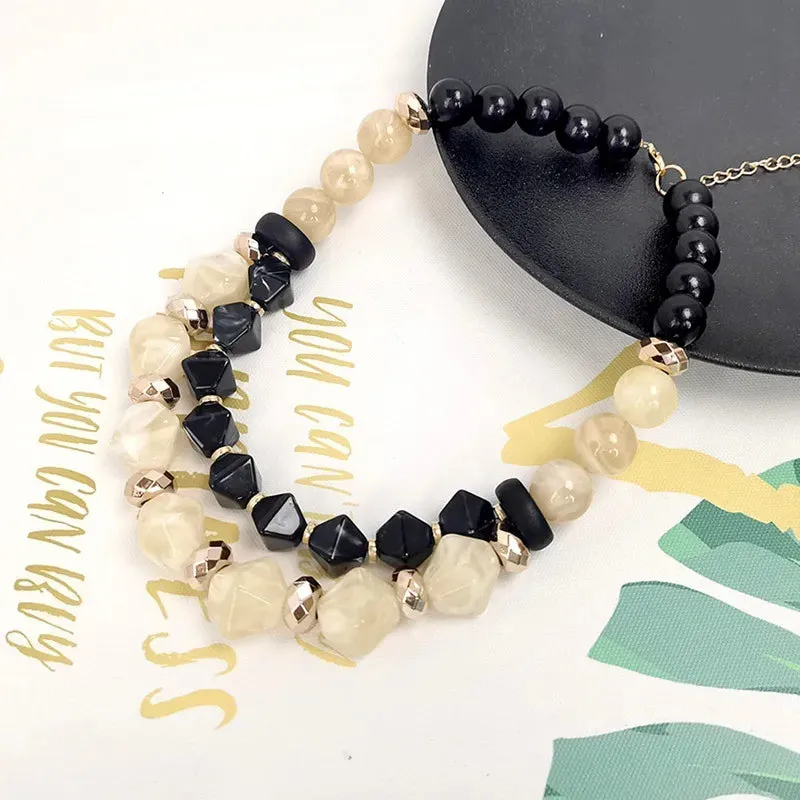 Women's Pendant Necklace Double Layer Acrylic Elegant Beaded sold by Hensley London product image thumbnail 3