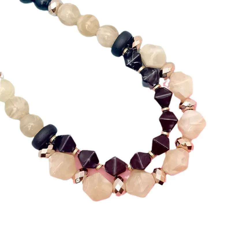 Women's Pendant Necklace Double Layer Acrylic Elegant Beaded sold by Hensley London product image thumbnail 5