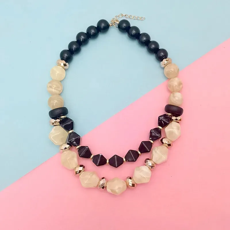 Women's Pendant Necklace Double Layer Acrylic Elegant Beaded sold by Hensley London product image thumbnail 2