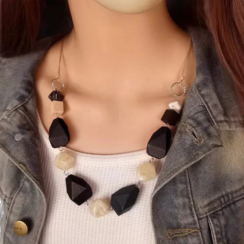 Women's Necklace Geometric Wood Vintage Style sold by Hensley London product image thumbnail 5