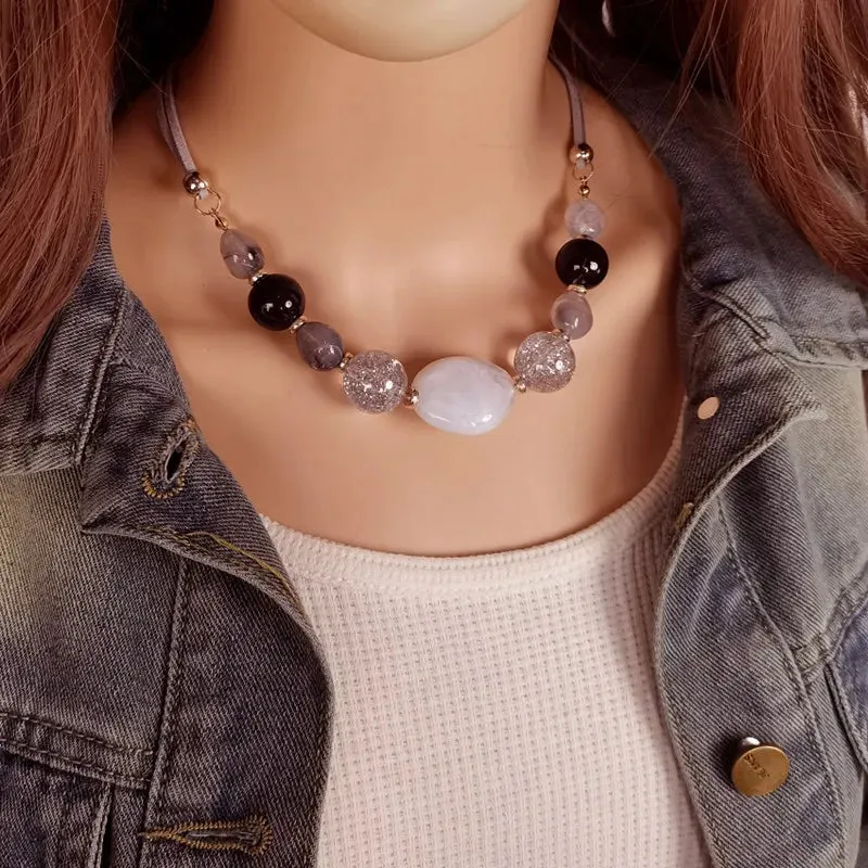 Women's Pendant Necklace Colorful Wood Acrylic Retro Geometric Design sold by Hensley London product image thumbnail 3