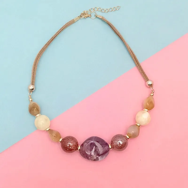 Women's Pendant Necklace Colorful Wood Acrylic Retro Geometric Design sold by Hensley London product image thumbnail 4