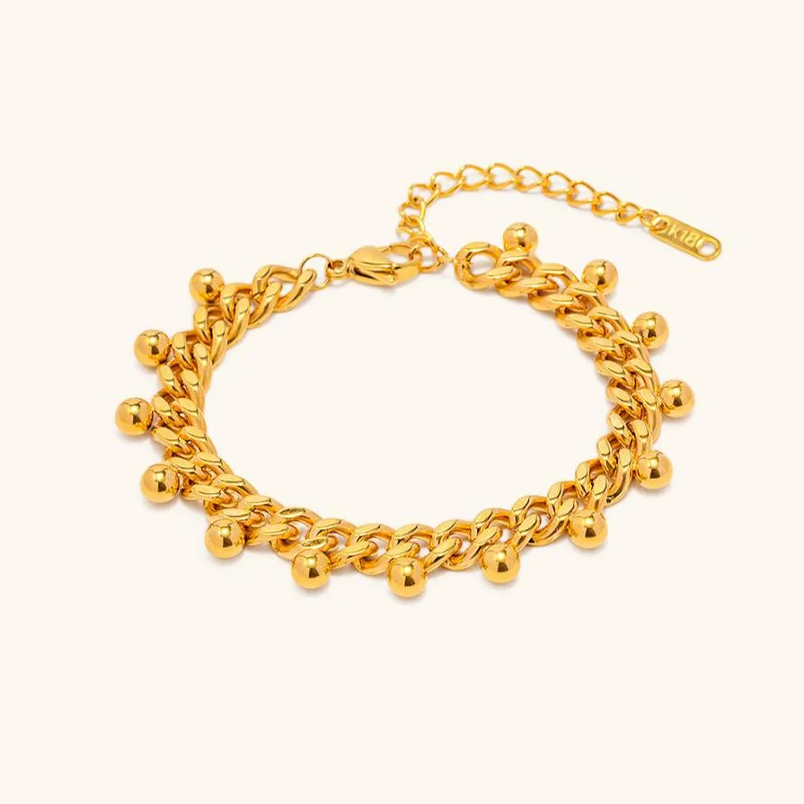 Women's Gold Bracelet 18k Gold Plated Stainless Steel Chain sold by Hensley London