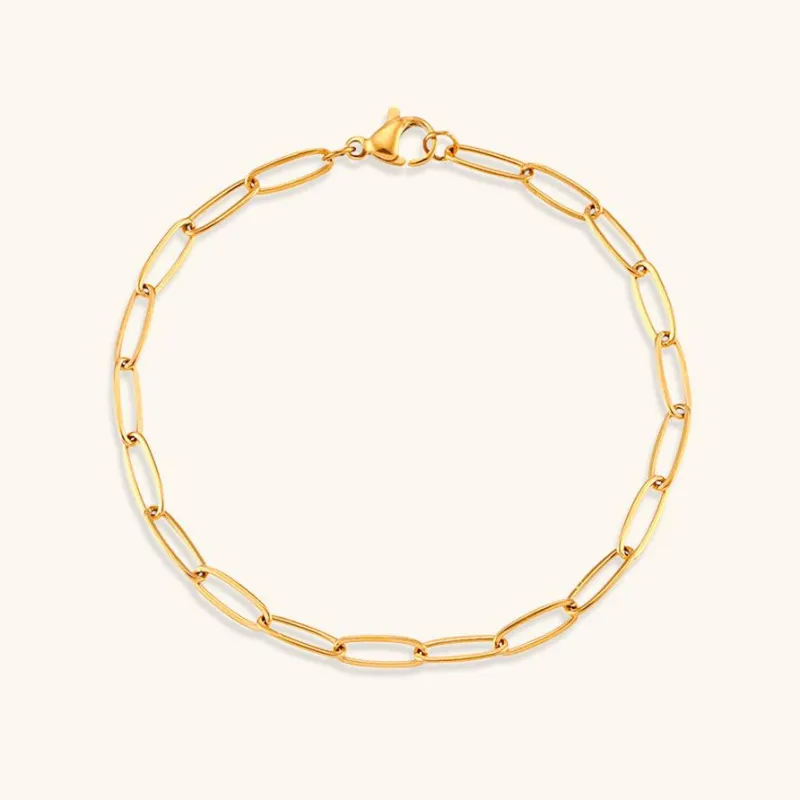 Women's Bracelet Gold Stainless Steel 18k Plated Elegant Chain sold by Hensley London