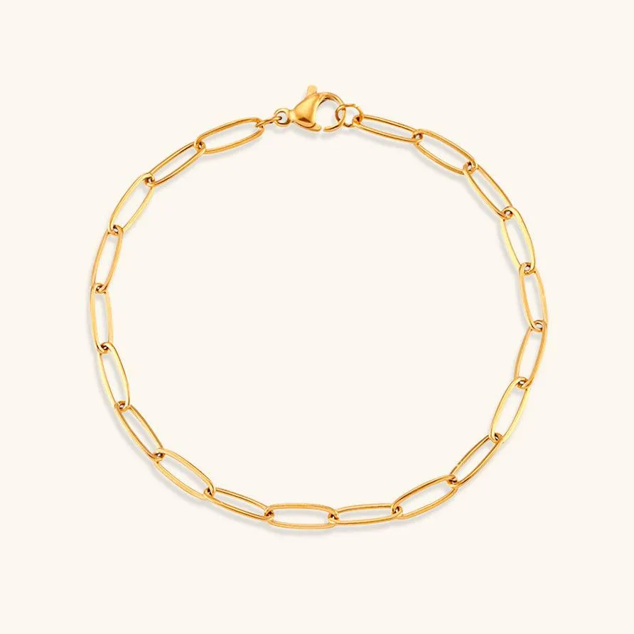 Women's Bracelet Gold Stainless Steel 18k Plated Elegant Chain sold by Hensley London