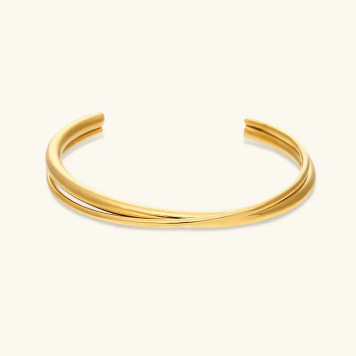 Women's Bangle Bracelet Gold Stainless Steel Layered Design sold by Hensley London