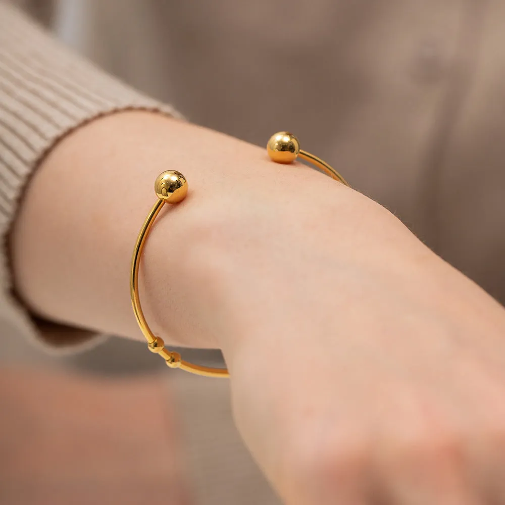 Women's Gold Bangle Bracelet Stainless Steel 18k Gold Plated sold by Hensley London product image thumbnail 2